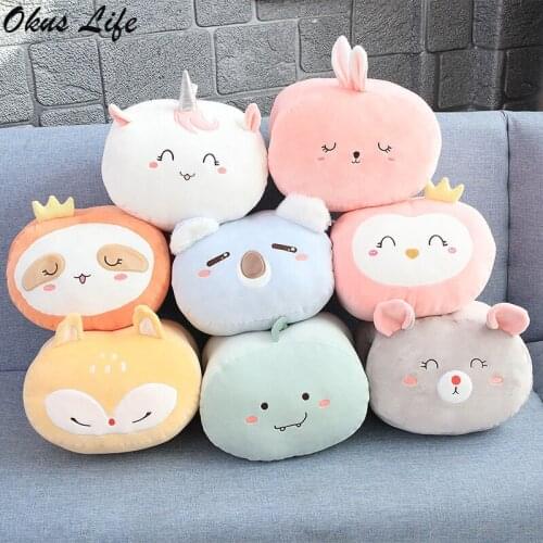 New Cartoon Hand Warmer Heater Soft Plush Pillow Washable Hand Cushion Finger Hands Unicorn Rabbit Koala Cushion Christmas Gift