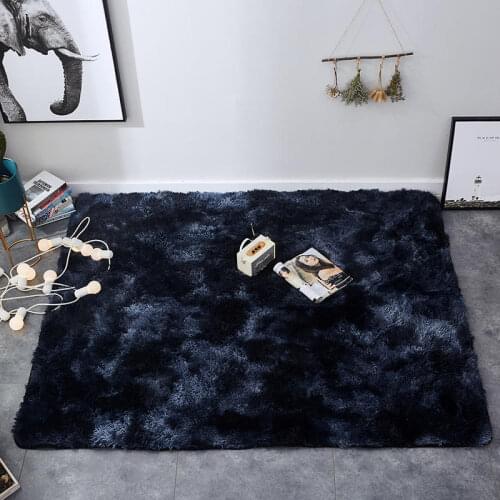 Solid Color Plush Carpets for Home Living Room Fluffy Rug Blue Color Bedroom Anti-slip Mat for Kid Decorative Carpet Tapis Salon