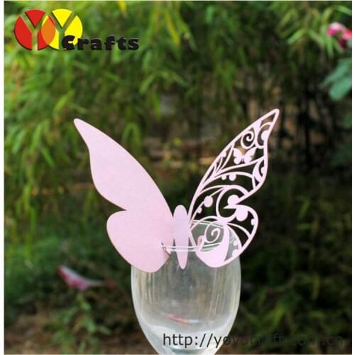 Wholesale and retail elegant pink butterfly table place card holder