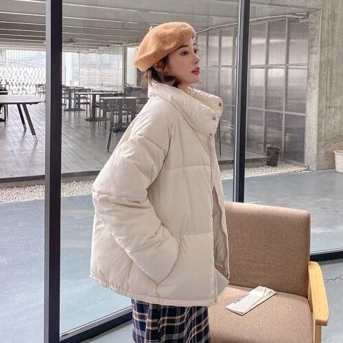 High Quality Women Winter Parkas Coats 2020 Fashion Korean Style White Warm Loose Thicken Cotton Padded Bread Jackets
