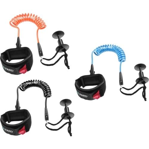 Bodyboard Leash with Wrist Strap Surf SUP Leash 5 Foot Coiled Leash & Surf Leash Plug Cord for Water Sports