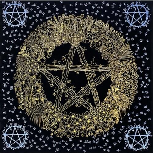 Tarot Card Cloth Tablecloth Pentagram Velvet Divination Tapestry Tarot Card Pad Pendulum Magic Altar Table Cloth Board Game