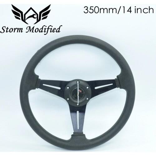 SuTong 350MM 14 inch PU Racing Aluminum Frame Light Weight 6-Hole Steering Wheel Modified Sport