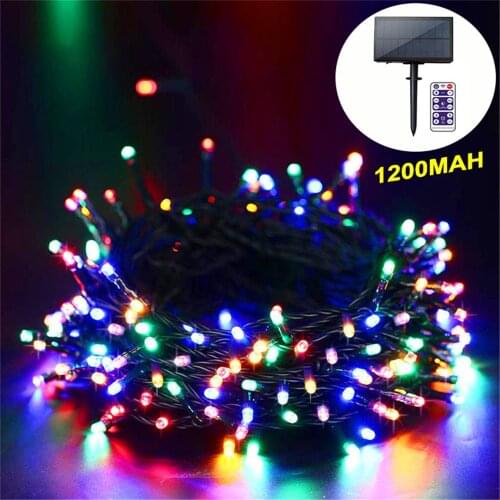 10M/20M/30M LED Solar String Lamps Outdoor Remote Waterproof Li-ion Battery/1200mAh Decorate Christmas Holiday Shop Garden Light