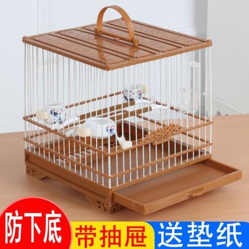 Drawer type plastic steel birdcage board top plastic embroidered bird cage tit glass reinforced plastic embroidered eye square