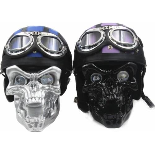 Universal 12V Motorcycle Skull Head Light Headlight Lamp Street bike Chopper Cruiser Bobber Touring ATV