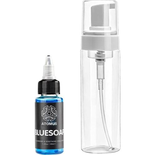 40ml Tattoo Blue Soap Cleaning Soothing Solution Liquid Soap+ 200ml Press Bottle