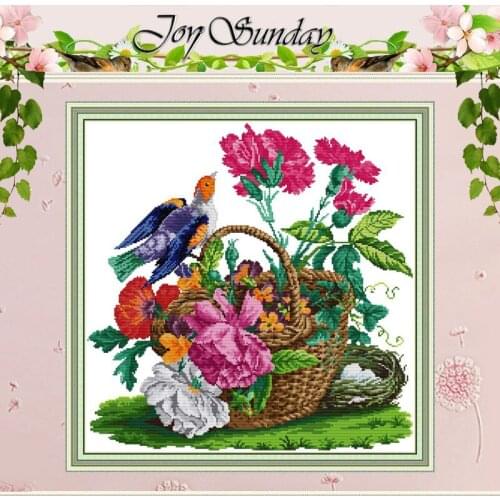 Birdie And Fower Basket Counted Cross Stitch 11CT 14CT Cross Stitch Sets Chinese Cross-stitch Kits Embroidery Needlework