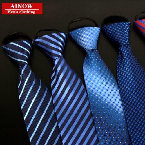 High quality Mens business suit ties with zipper necktie striped 8cm new fashion for men 200pcs/lot wholesale lowest price