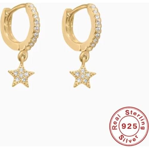 S925 Sterling Silver Star Pendant Earrings Geometric Stars Simplicity Luxury For Women Elegant Casual Design Unique Wild Jewelry
