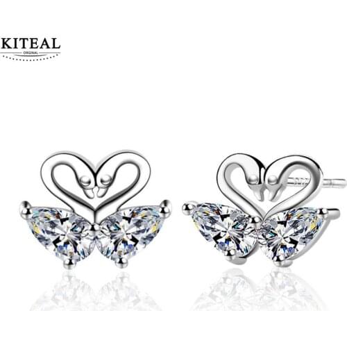 KITEAL summer style Perfume women earring Swan earrings 11*8mm animal boucle doreille femme Fine Jewelry Gifts