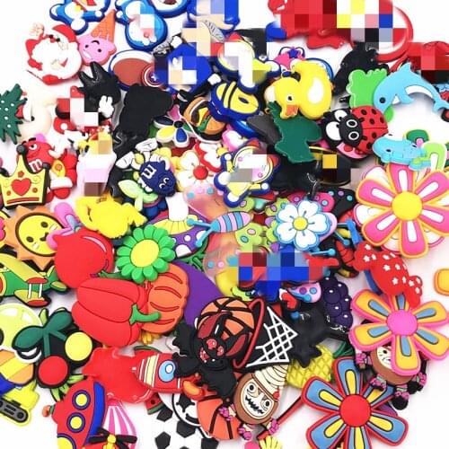 50pcs/100pcs Random PVC Flatback Anime Icon DIY Accessories for Boys Girls Kids Part Gift Decoration Embellishment