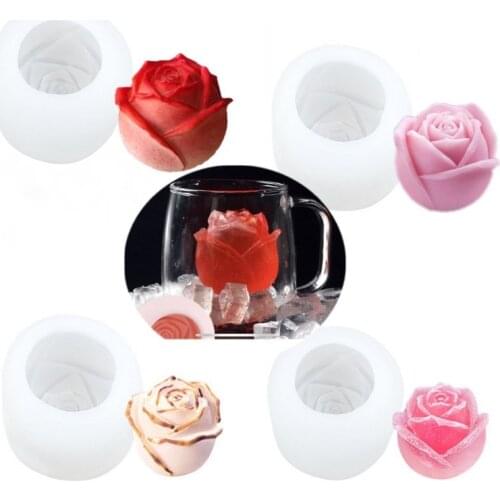 1pcs Rose Flower Silicone Candle Molds Resin Clay Soap Mold Gumpaste Chocolate Fondant Cake Decorating Tools Kitchen Baking