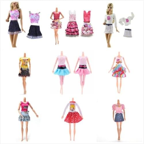 2/3pcs/set Fashion Party Doll Clothes Dress Accessories Best Gift Girl Toys Elegant Pants +Tops+Skirt For Girl Doll Accessorie