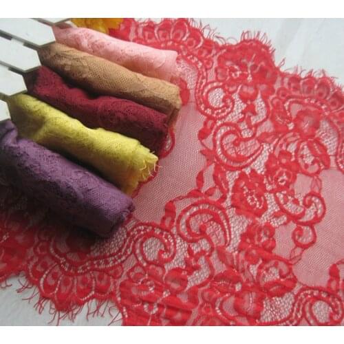 3 Yard /Lot France Eyelash lace fabric diy clothes sewing embroidery lace trim 45cm wedding dress decoration