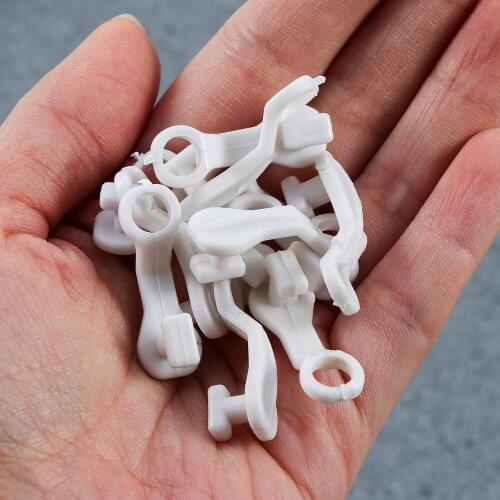 50Pcs Shape Rod Slides Plastic Curtain Rail Track Gliders Hook For Window Door Shower Curtains Decoration Chambre Femme