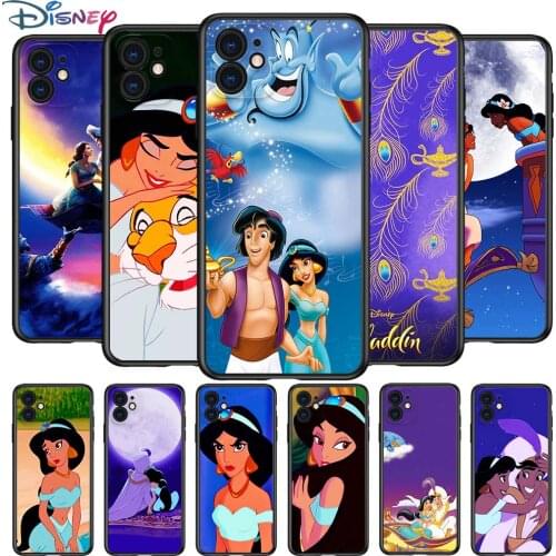 Aladdin and the magic lamp for Apple iPhone 12 Pro Max Mini 11 Pro XS Max X XR 6S 6 7 8 Plus 5S SE2020 Soft Black Phone Case