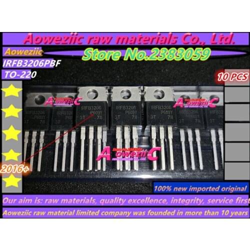 Aoweziic 2016+ 100% new imported original IRFB3206PBF IRFB3206 TO-220 N-Channel MOSFET 60V 210A