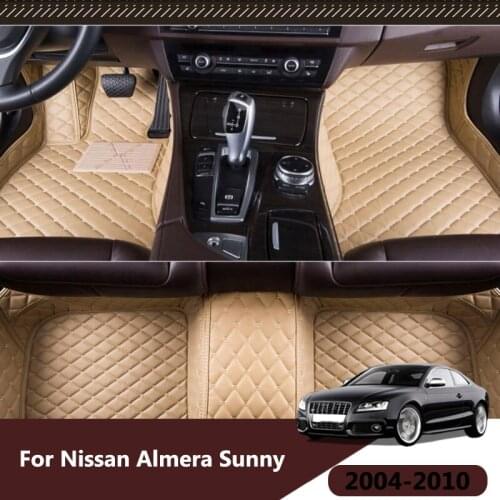 Car Floor Mats For Nissan Almera Sunny 2010 2009 2008 2007 2006 2005 2004 Customized Auto Carpets Rugs interior Accessories