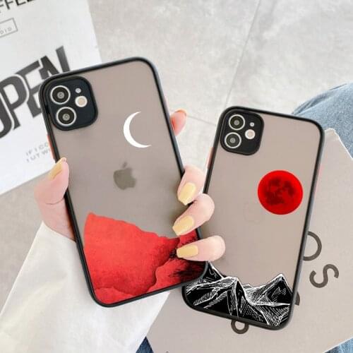 Luxury Mountain Moon Phone Case For iPhone 6s 7 8 Plus 11 12 Pro X XS Max XR SE 2020 Back Shockproof Coque Hard PC Cover Funda