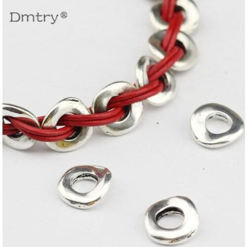 Dmtry 10pcs High Quality Cord Wrap Rope Leather Bracelet Findings Space Antique Silver Jewelry Accessory For DIY LC0024