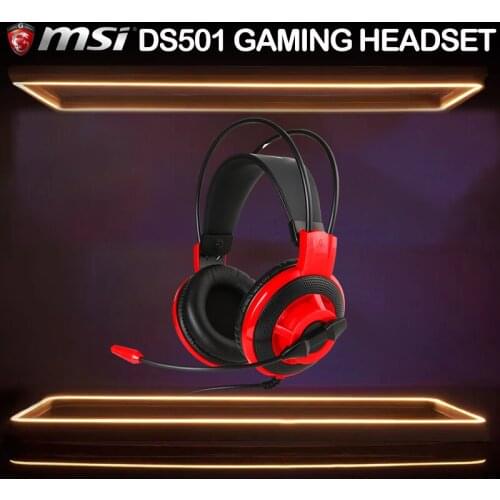 MSI GAMING GEAR DS501 GAMING HEADSET Ergonomic Wired Gamer Headphones With Microphone RGB noise reduction HiFi Laptop PC Gamer