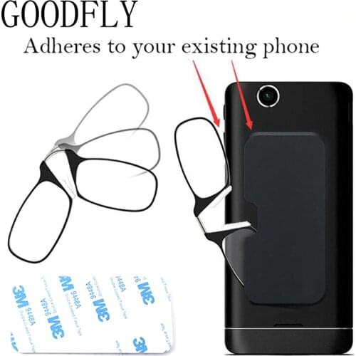 Mini Square Reading Glasses Men Women Nose Clip Reader Blue Light Blocking Glasses Portable Wallet Presbyopic Glasses With Case