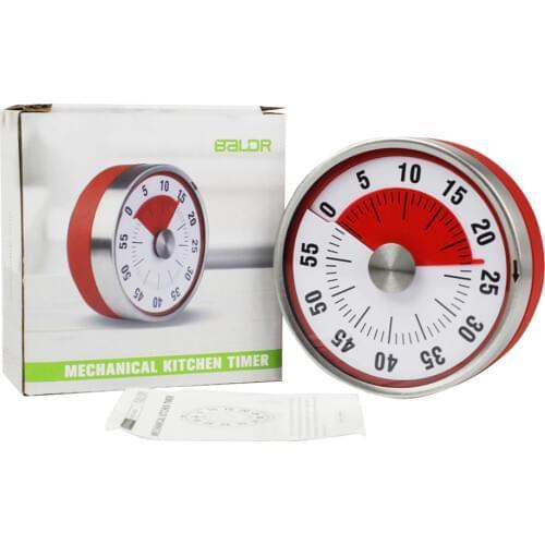 Round Kitchen Timer Time Reminder Kitchen Gadgets Cooking Clock With Magnet Base Countdown Alarm Mechanical Cooking Count Up