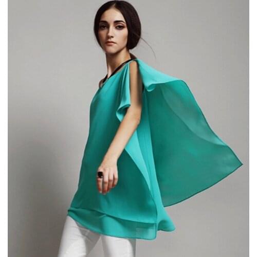 Womens fashion chiffon shirts,femalebrief asymmetrical chiffon blouses,vestidos femininos,plus size women clothing 4XL 5XL 6XL