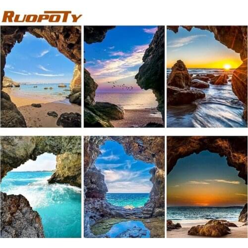 RUOPOTY Painting By Numbers Landscape Hand Painted Pictures By Number On Canvas Home Decoration DIY Gift