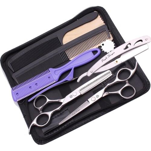 Hair Cutting Scissors Set 5.5" 6" 6.5" 7" Purple Dragon Japan Stainless Salon Barber Shop Haircut Thinning Scissors Dropshipping