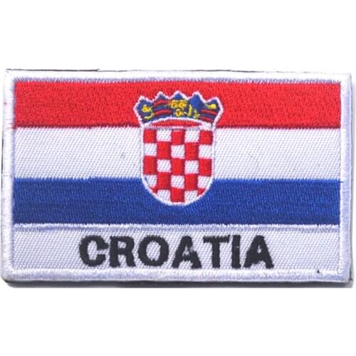 Embroidered CROATIA country Flag patch national flag military tactical badges combat hook patches for vest jacket custom