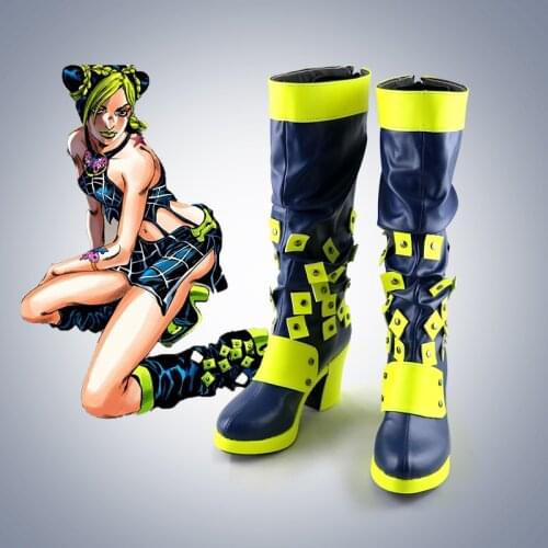 New JoJos Bizarre Adventure Jolyne Cujoh Kujo Cosplay boots Anime Shoes customized