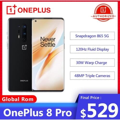New Original Oneplus 8 pro 5G Mobile Phone 256GB 12GB /8GB 128GB 6.78" 120Hz Snapdragon 865 48MP 30W 4510mAh NFC 5G Smartphone