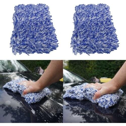Car Care Glove Plush Soft Microfibre Wash Mitt Microfiber Car Cleaning Glove 2Pcs