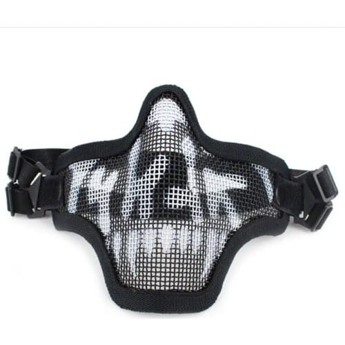 Airsoft Paintball Masks Half Face Skull Tactical Wire Mesh Mask Wargame Shooting Hunting Protective Equipment Military Army Mask