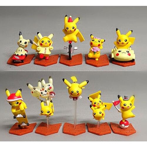 10pcs/set Pokemon 5-9cm Anime Figure Kids Christmas Gifts Cartoon Animes Toy Pokemones Toys Action Model Decoration Toy Set