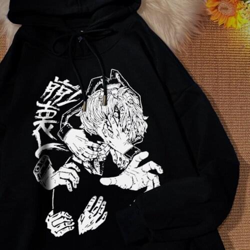 Japanese My Hero Academia Anime Shigaraki Tomura Print Goth Pullover Hooded Sweatshirt Harajuku Cartoon Loose women Hoodie Tops