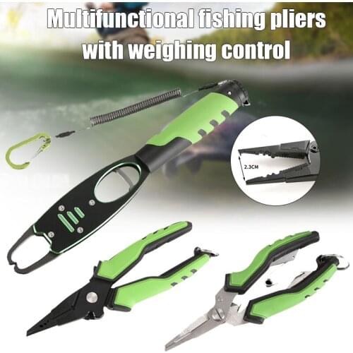 Fishing Aluminum Fishing Pliers Hook Remover Braid Line Cutting or Fishing Lip Grip Grabber with Scale WHShopping