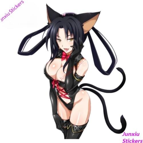 Car Styling Sexy Girl Super High School DxD JDM RV Cartoon Kuroka Render Funny Anime Girl JDM Car Sticker Decoration PVC13x10cm