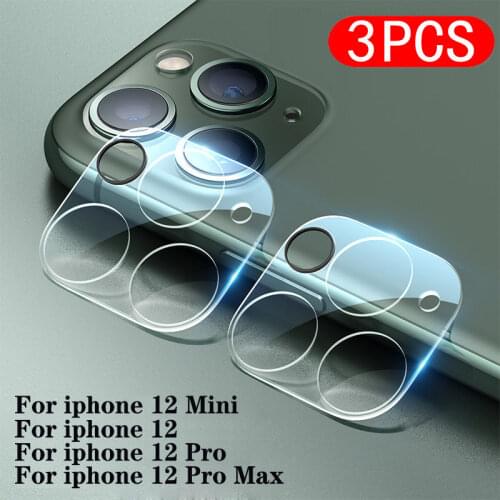 3pcs Camera Lens Glass Film for Iphone 12 Mini Pro Max Camera Lens Screen Protector for 11 12 X Xr Xs Max Full Cover Protection
