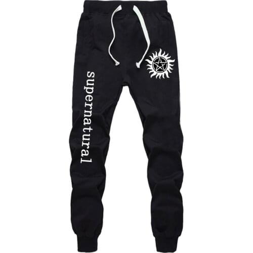 Supernatural Casual Breathable Pants Mens Straight Long Trousers Jogger Fitness Long Trousers Slim Sweatpants