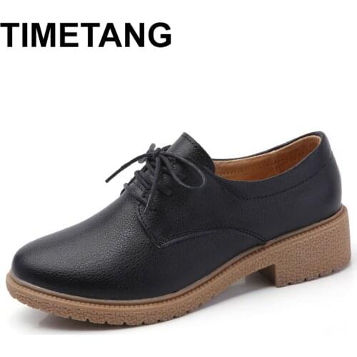 TIMETANG leather shoes woman suede women oxford sneakers womens lace-up shoes luxury autumn moccasins women woman shoe