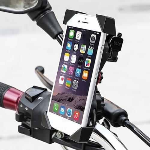 Bike Phone Holder Motorcycle Phone Mount Motorcycle Handlebar Cell Phone Clamp Scooter Phone Clip For 4.0-6.5 Inches Cellphone