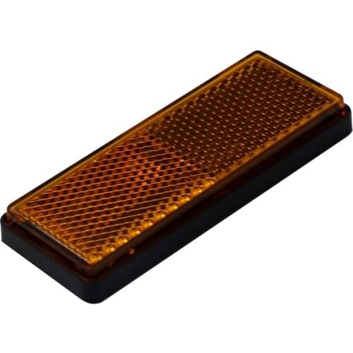 REAR ORANGE STICK ON ADHESIVE RECTANGULAR REFLECTOR CAR MOTORCYCLE MOTORBIKE