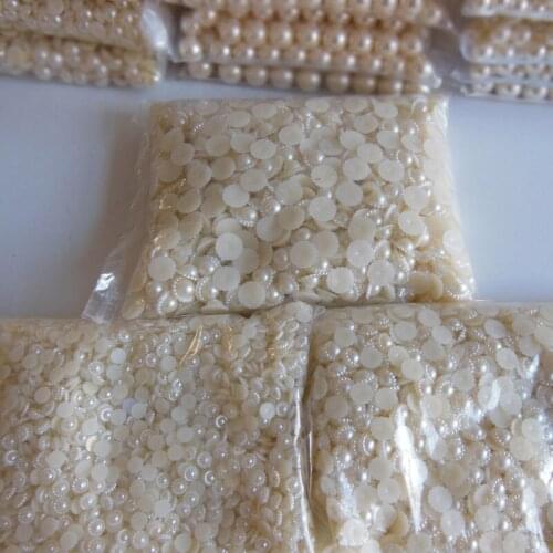 Mobile phone hairdressing essential 8mm-12mm sunflower ivory tint pearl DIY originality handwork materia wholesale 500g