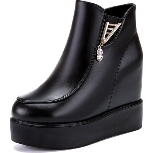 Snow boots womens high-heeled short boots 2020 autumn and winter new womens shoes wedge Martin boots high-heeled cotton shoes