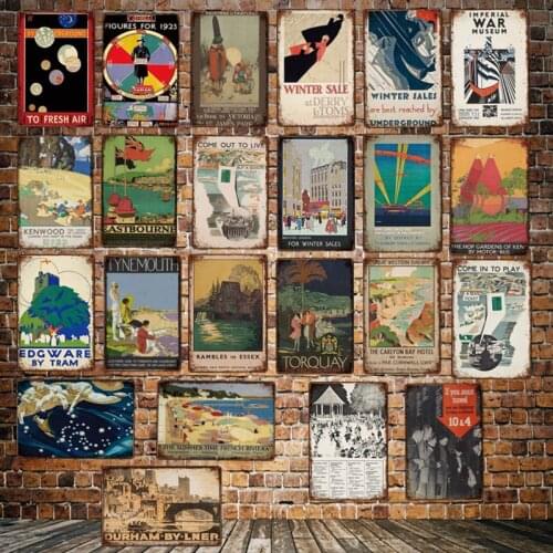 [ WellCraft ] Winter sale River Metal Tin Signs Travel cites Posters art Vintage Painting CustomTorquay Decor LT-1850