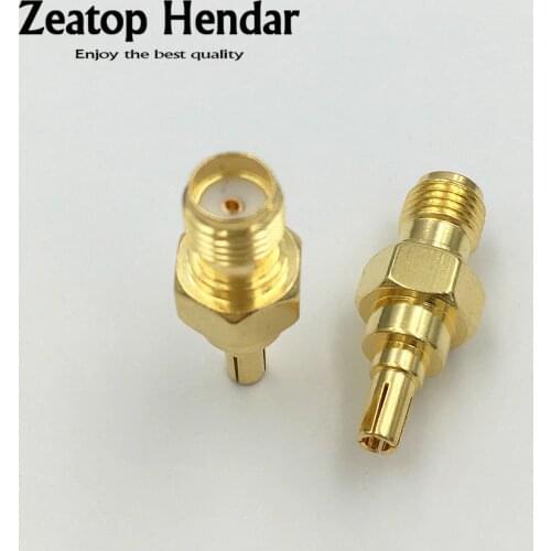 1Pcs Brass CRC9 Male Plug to SMA Female Jack RF Straight Connector Gold Plated