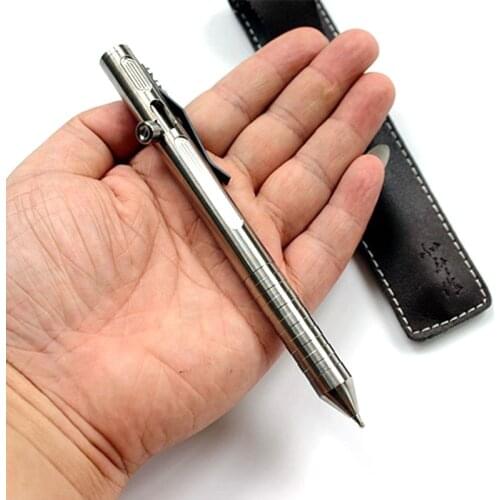 1PC High Quality Simple Titanium Alloy EDC Bolt Signature Writing Pen Defense Tactical Pen EDC Broken Window Tool Luxury Gift